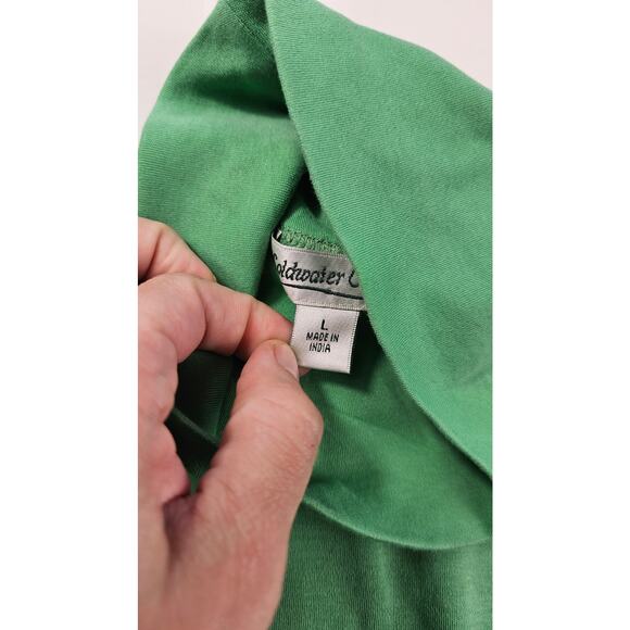 Coldwater creek sz L soft stretch long sleeve turtle neck layering winter green+ - Picture 4 of 7